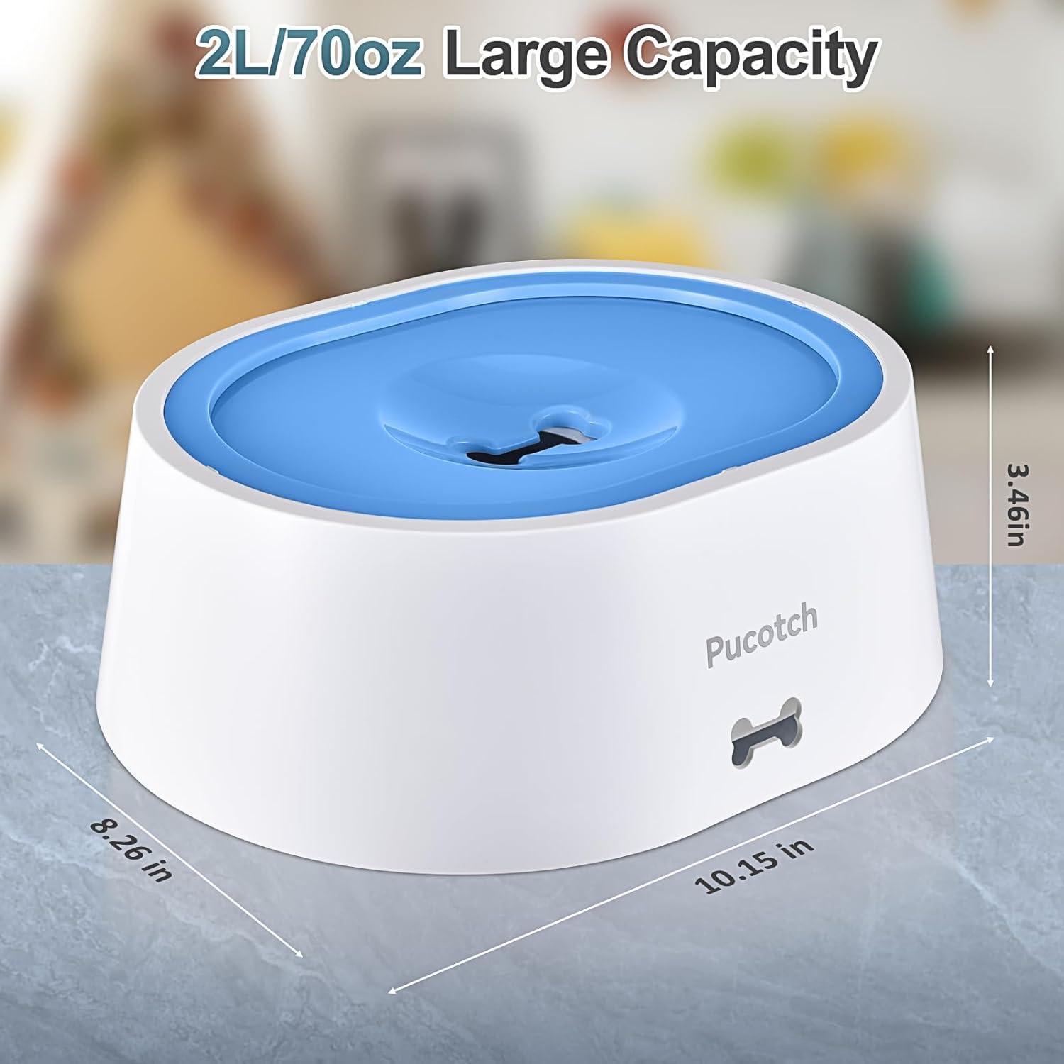 2L 70oz Smart Spill-Proof Dog Bowl — Fresh, Clean Water Every Sip