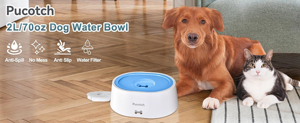 2L 70oz Smart Spill-Proof Dog Bowl — Fresh, Clean Water Every Sip