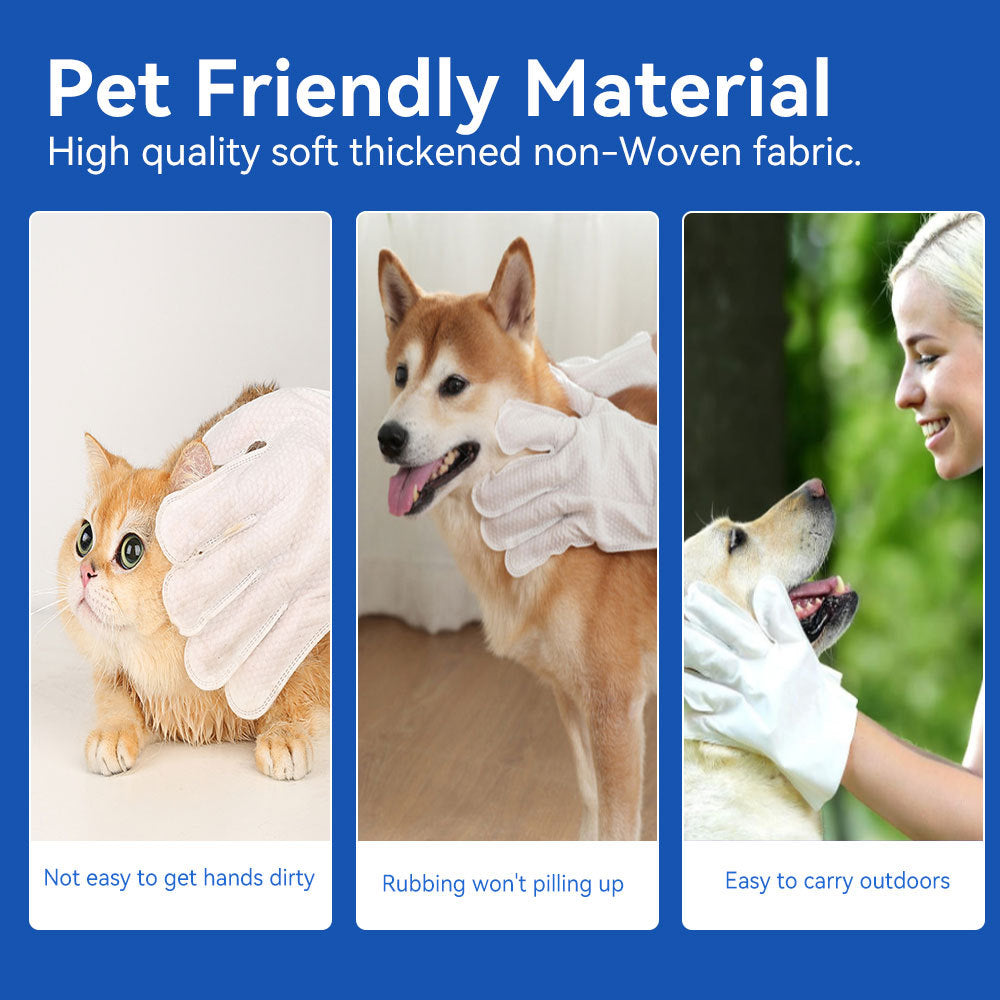 Easy Pet Cleaning Gloves — Wipe, Deodorize & Refresh Instantly 6PCS-1PACK